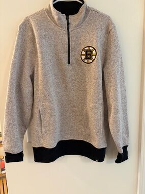 NWOT - Men's '47 Boston Bruins Quarter Zip Sweater - Size Large